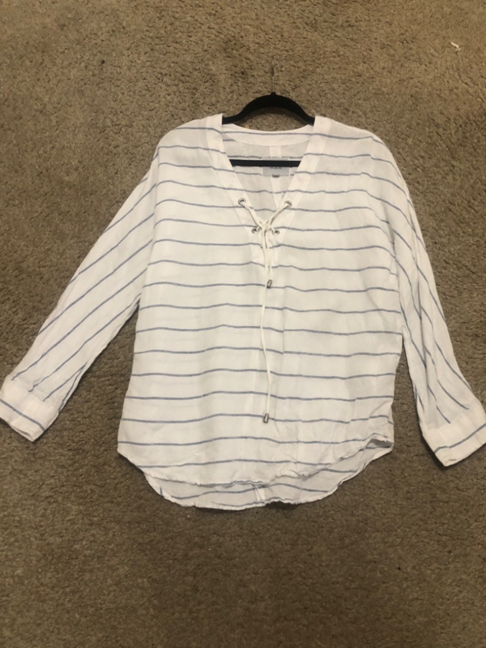 Rails Lily Positano Stripe Linen Blend Top Size Small - Picture 2 of 5